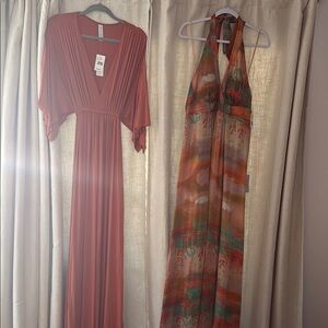 Elegant Orange Maxi Dress